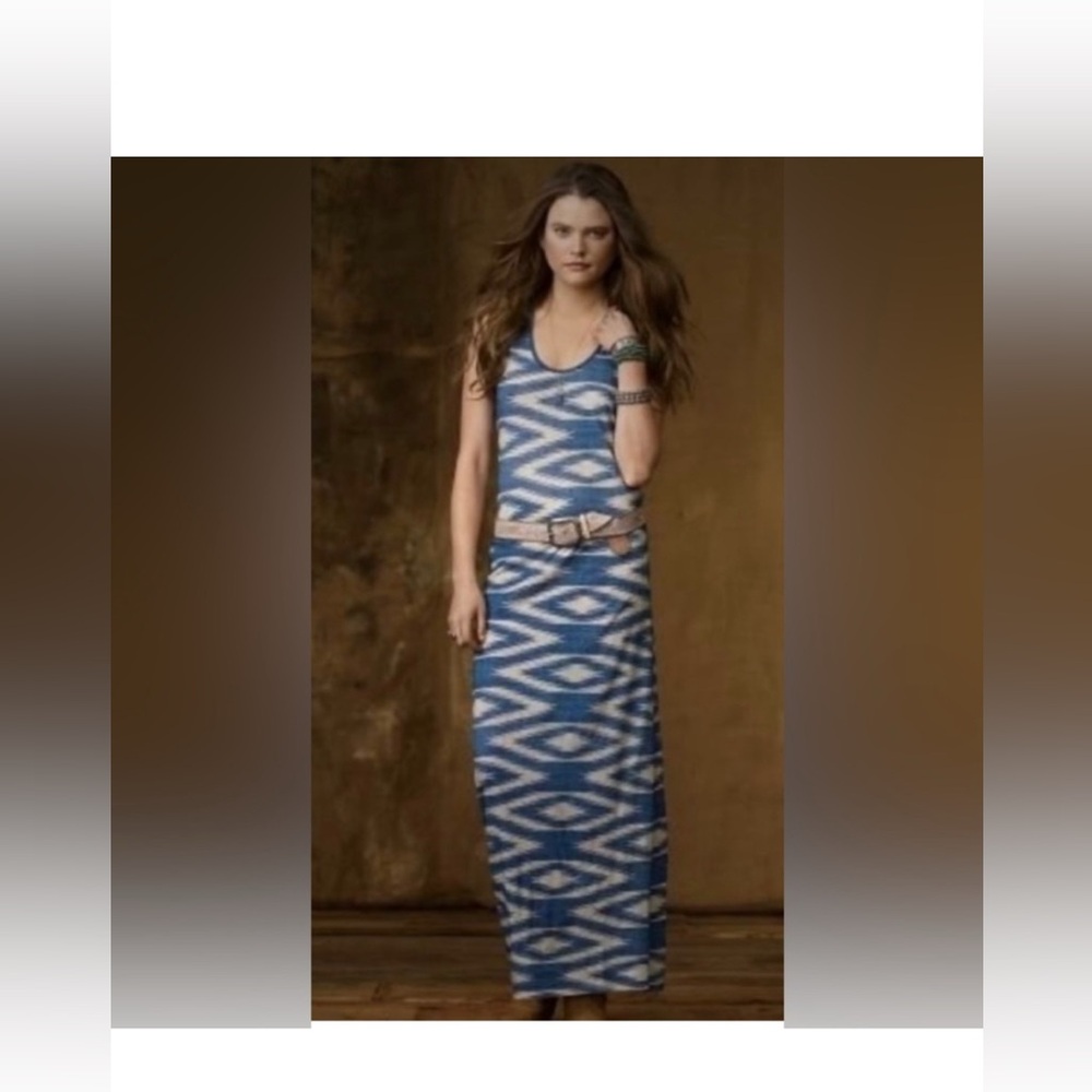 💙 Vintage Ralph Lauren Denim & Supply Women's Ikat-Print Maxi Dress 💙